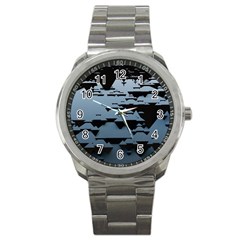 Illustration Background Pattern Modernart Sport Metal Watch by Wegoenart