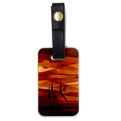 Illustration Golden Tuscany Brown Orange Luggage Tag (one Side) by Wegoenart