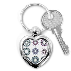 Illustration Pattern Geometric Art Dividers Digital Art Key Chain (heart) by Wegoenart