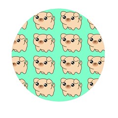 Puppy Pattern Wallpaper Dog Pet Mini Round Pill Box by Wegoenart