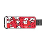 Rabbit Background Cartoon Portable USB Flash (One Side) Front