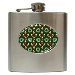 Xmas Christmas Background Hip Flask (6 Oz) by danenraven