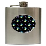 Illustration Cosmos Cosmo Rocket Spaceship Ufo Hip Flask (6 oz) Front