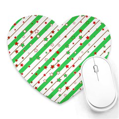 Christmas Xmas Green Stars Background Star Heart Mousepads by Wegoenart