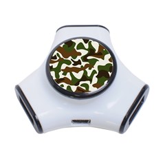 Camouflage Print Pattern 3-port Usb Hub by Ravend