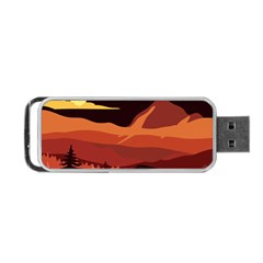 Mountain Forest Full Moon Portable Usb Flash (one Side) by Ravend