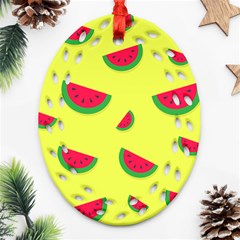 Watermelon Pattern Wallpaper Ornament (oval Filigree) by Wegoenart