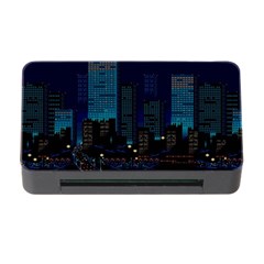 City Building Pixel Art Vaporwave Memory Card Reader With Cf by danenraven