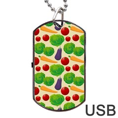 Food Illustration Pattern Texture Dog Tag Usb Flash (two Sides) by Ravend