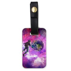 Astronaut Earth Space Planet Fantasy Luggage Tag (one Side) by Ravend