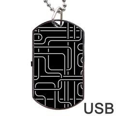 Illustration Circuit Cpu Pcb Electronic Wires Dog Tag Usb Flash (one Side) by Wegoenart