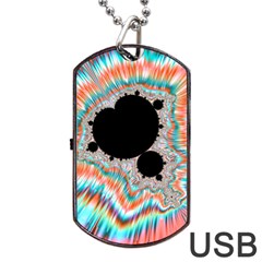 Fractal Abstract Background Dog Tag Usb Flash (one Side) by Wegoenart