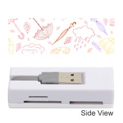 Weather Umbrella Rain Cloud Seamless Doodle Pattern Memory Card Reader (stick) by danenraven