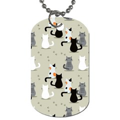 Cute-cat-seamless-pattern Dog Tag (one Side) by Jancukart