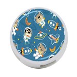 Seamless-pattern-funny-astronaut-outer-space-transportation 4-Port USB Hub (Two Sides) Front
