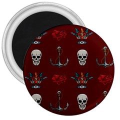 Tattoo-old-school-background-pattern 3  Magnets by Jancukart