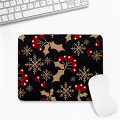 Christmas Pattern With Snowflakes-berries Small Mousepad by Wegoenart