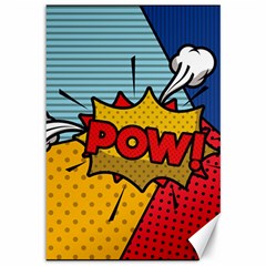 Pow Word Pop Art Style Expression Vector Canvas 12  X 18  by Wegoenart