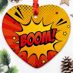Explosion Boom Pop Art Style Ornament (heart) by Wegoenart