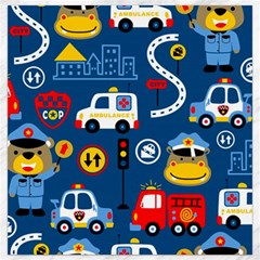 Car Cars Seamless Pattern Vector Rescue Team Cartoon Canvas 12  X 12  by Wegoenart