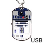 Robot R2d2 R2 D2 Pattern Dog Tag USB Flash (Two Sides) Front