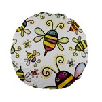 Bee Doodle Cartoon Standard 15  Premium Round Cushions Front