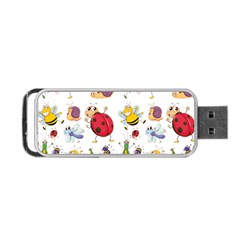 Cute Cartoon Insects Seamless Background Portable Usb Flash (one Side) by Jancukart
