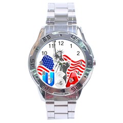 New York City Holiday United States Usa Stainless Steel Analogue Watch by Jancukart