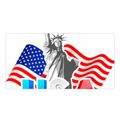 New York City Holiday United States Usa Satin Shawl 45  X 80  by Jancukart