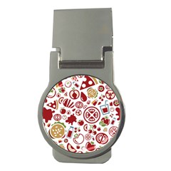 Pizza Seamless Pattern Background Money Clips (round)  by Jancukart
