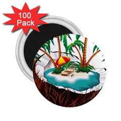 Coconut And Holiday Beach Food 2 25  Magnets (100 Pack)  by Jancukart