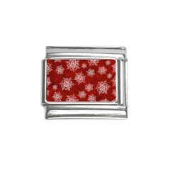 Snowflakes And Star Patternsred Snow Italian Charm (9mm) by artworkshop