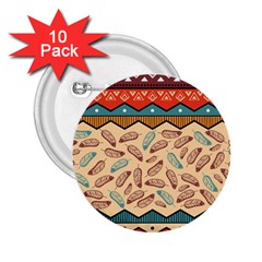 Ethnic Tribal Pattern Background 2 25  Buttons (10 Pack)  by Vaneshart