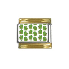 Kermit The Frog Pattern Gold Trim Italian Charm (9mm) by Valentinaart