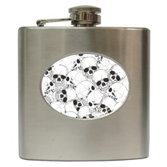 Skull Pattern Hip Flask (6 Oz) by Valentinaart