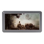 Man Cattle Animals Cows Bulls Calves Mammals Memory Card Reader (Mini) Front