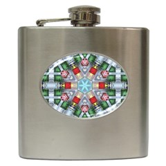 Geometric Symmetrical Symmetry Data Futuristic Hip Flask (6 Oz) by Ravend
