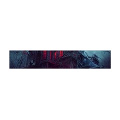 Haunted House Halloween Cemetery Moonlight Flano Scarf (mini) by Pakemis