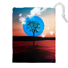 Surreal Fantasy Abstract Art Creativity Horizon Drawstring Pouch (4xl) by Pakemis