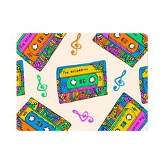 Seamless Pattern With Colorfu Cassettes Hippie Style Doodle Musical Texture Wrapping Fabric Vector Flano Blanket (mini) by Pakemis
