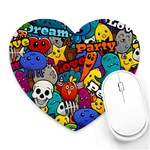 Graffiti Characters Seamless Pattern Heart Mousepad Front
