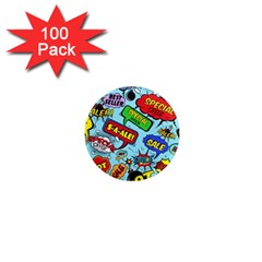 Comic Bubbles Seamless Pattern 1  Mini Magnets (100 Pack)  by Pakemis