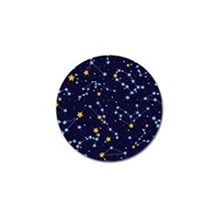Seamless Pattern With Cartoon Zodiac Constellations Starry Sky Golf Ball Marker (4 Pack) by Pakemis