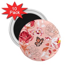 Beautiful-seamless-spring-pattern-with-roses-peony-orchid-succulents 2 25  Magnets (10 Pack)  by Pakemis
