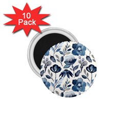 Indigo-watercolor-floral-seamless-pattern 1 75  Magnets (10 Pack)  by Pakemis