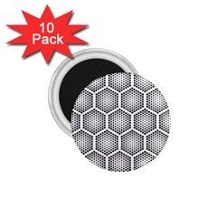 Halftone-tech-hexagons-seamless-pattern 1 75  Magnets (10 Pack)  by Pakemis