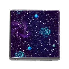 Realistic-night-sky-poster-with-constellations Memory Card Reader (square 5 Slot) by Pakemis