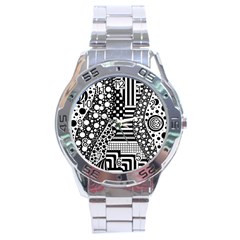 Black And White Stainless Steel Analogue Watch by gasi