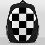 Grid-domino-bank-and-black Backpack Bag Front