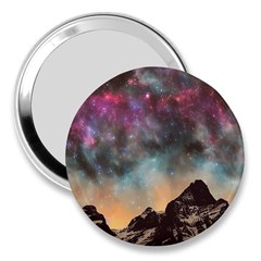 Mountain Space Galaxy Stars Universe Astronomy 3  Handbag Mirrors by Uceng